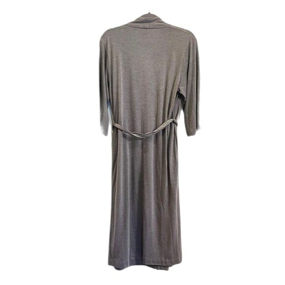 Natori Gray Cotton Rayon Slip Shift Wrap Maxi Robe Dress   Women's Size Medium - Picture 5 of 10